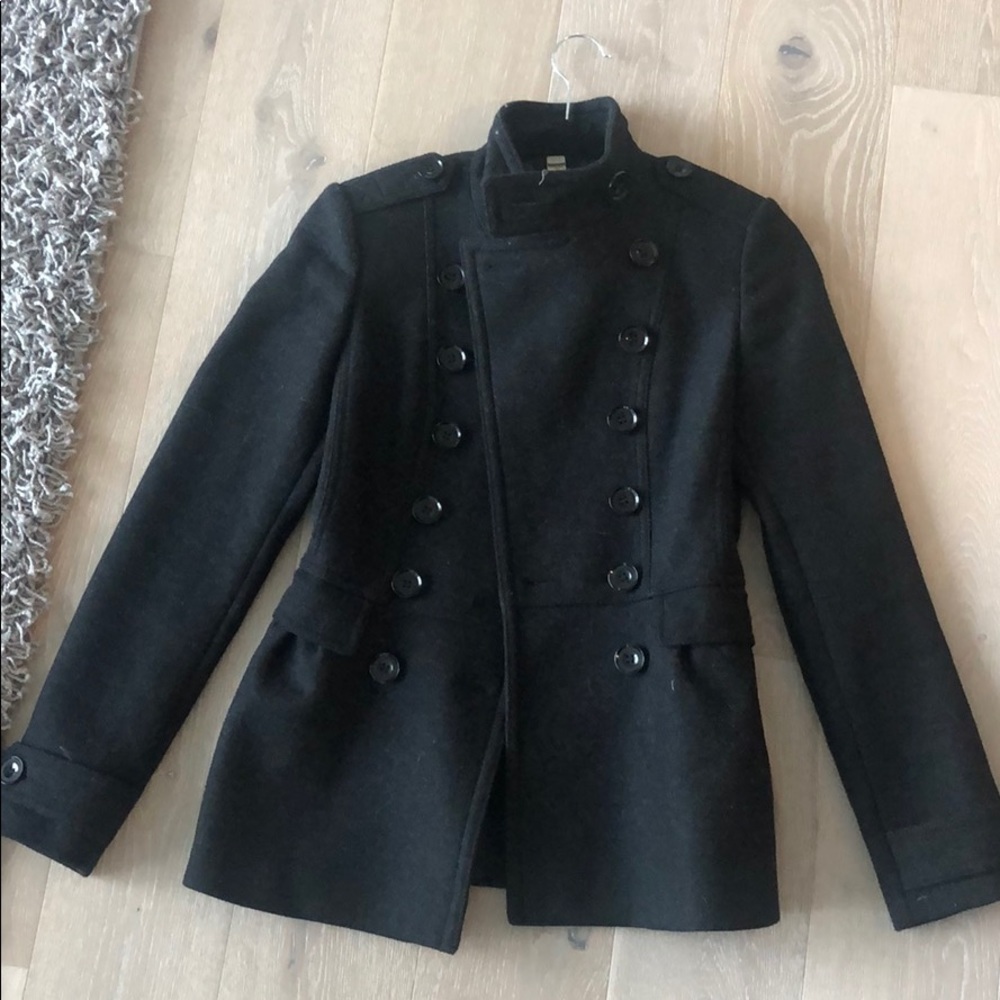 AUTH Burberry Brit Adamsleigh Wool Peacoat